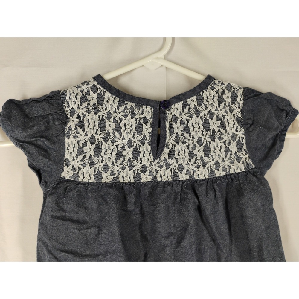 Healthtex Vintage Girls‎ 5T Denim Lace Dress Lightweight - Picture 5 of 7